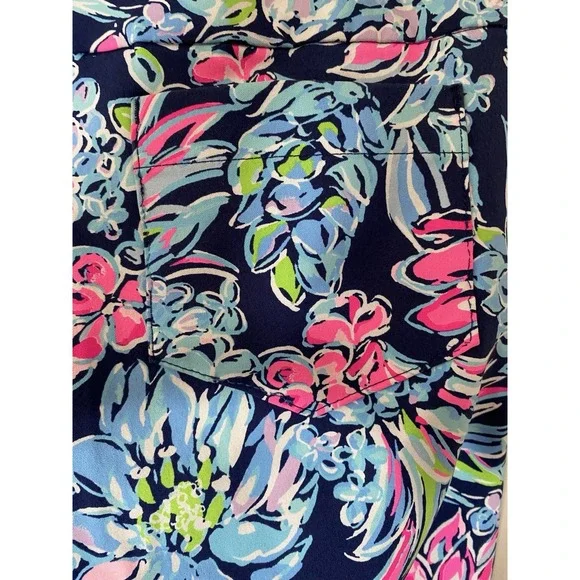 Lilly Pulitzer Luxletic Corso Pants Size 4 Pineapple Floral UPF 50+ Golf Pull On - Picture 4 of 6
